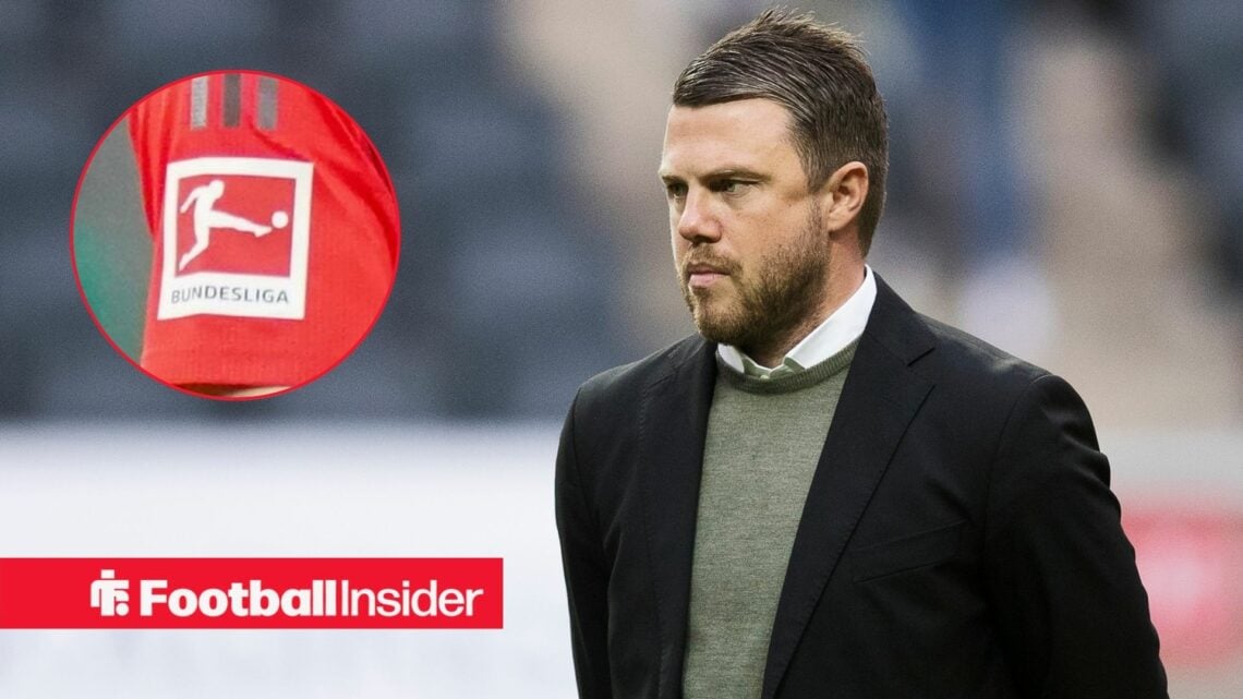 Former Aberdeen manager Jimmy Thelin with Bundesliga logo inset