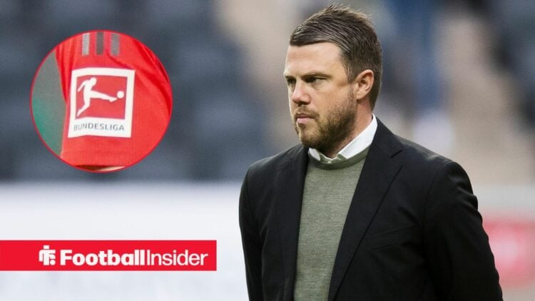 Former Aberdeen manager Jimmy Thelin with Bundesliga logo inset