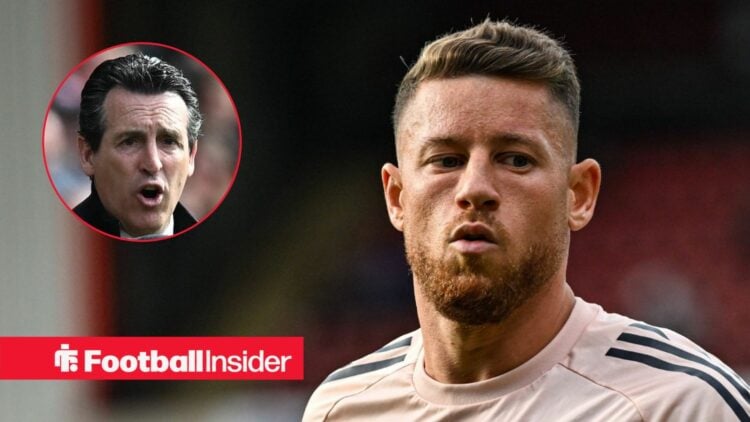 Aston Villa midfielder Ross Barkley with Unai Emery inset
