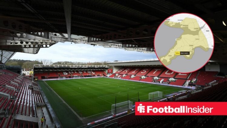 Ashton Gate and weather warning