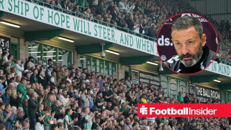 Hibernian fans will Derek McInnes in circle