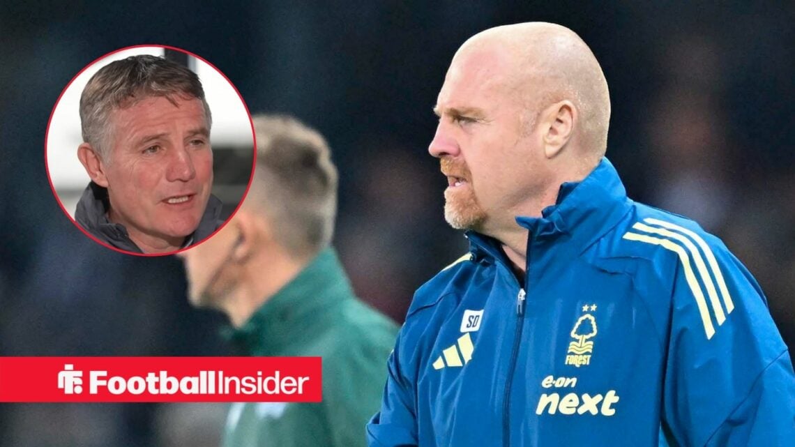 Nottingham Forest manager Sean Dyche with Wrexham manager Phil Parkinson inset