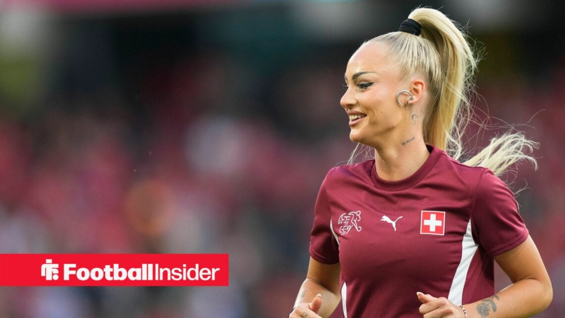 Alisha Lehmann jogging in Swiss gear