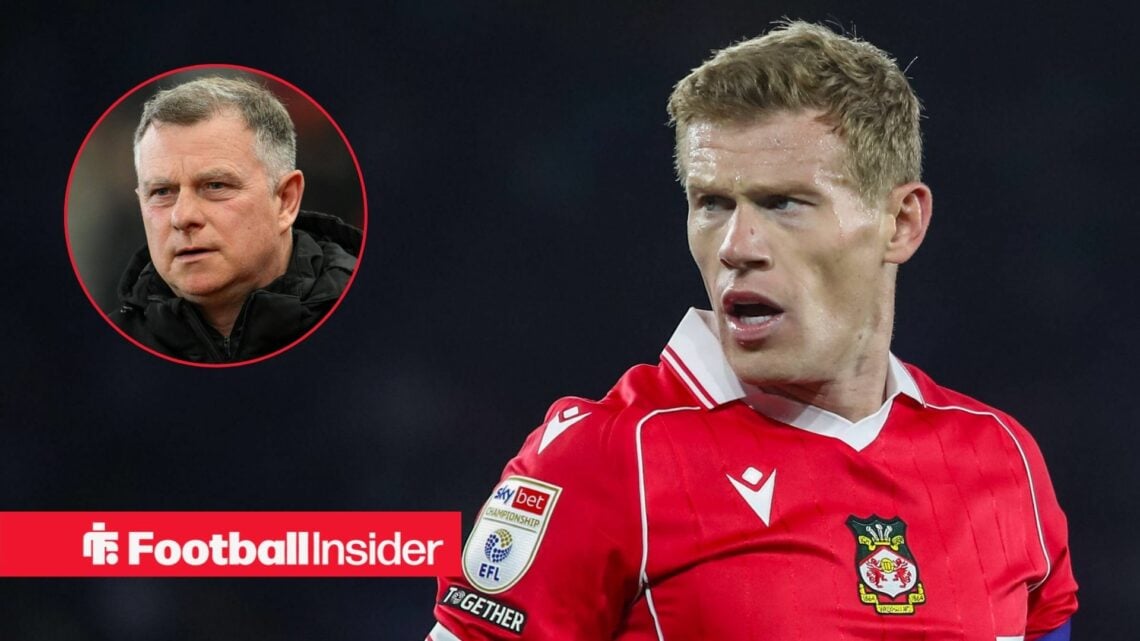 James McClean looking at Mark Robins in circle