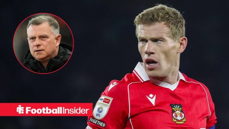 James McClean looking at Mark Robins in circle