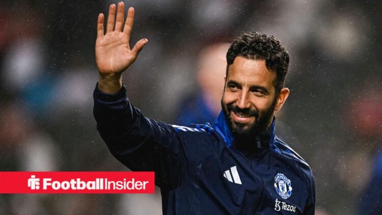 Former Manchester United manager Ruben Amorim waves