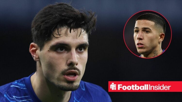 Chelsea winger Pedro Neto and Chelsea midfielder Enzo Fernandez inset