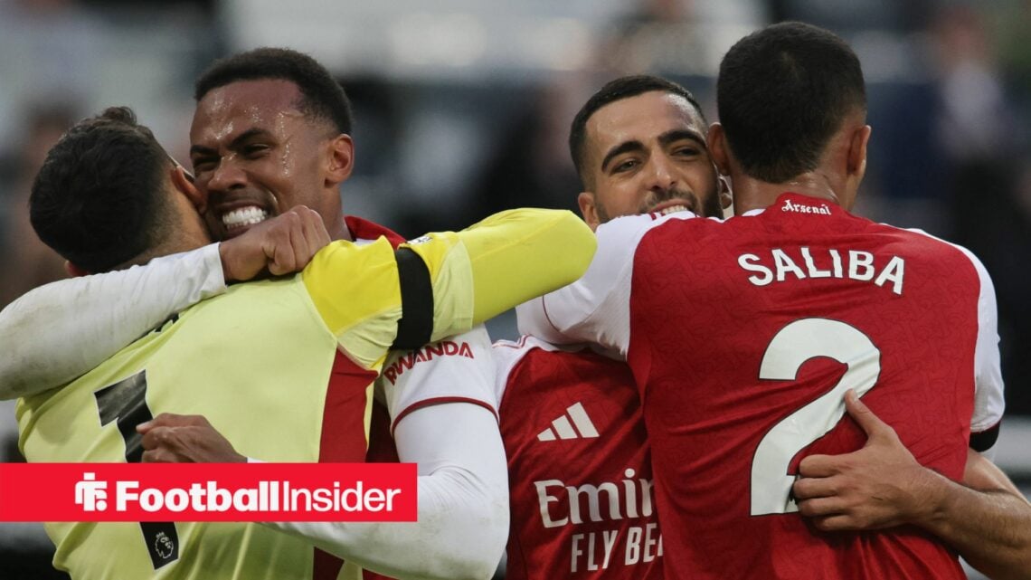 Arsenal players celebrate