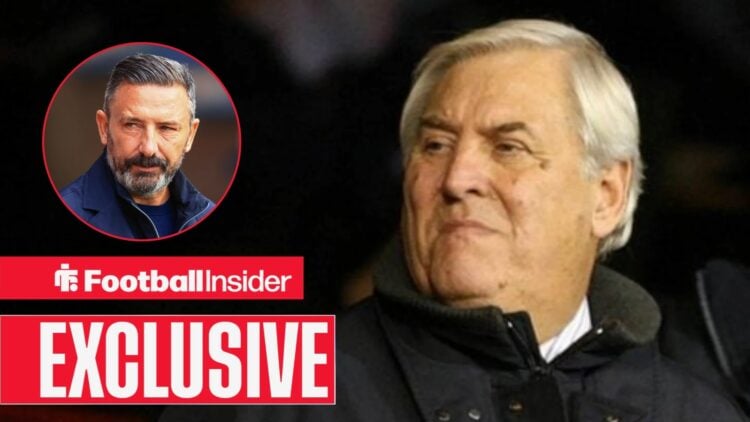 Keith Hackett looking at Derek McInnes in circle