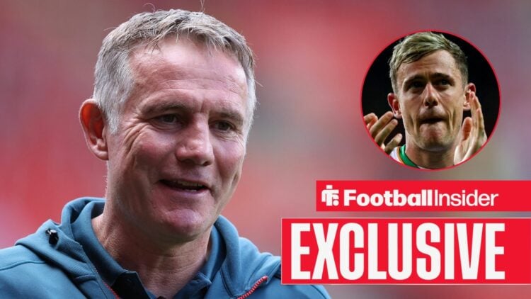 Wrexham manager Phil Parkinson with Ipswich Town forward Sammie Szmodics inset