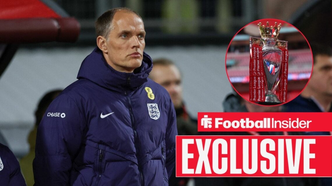 England manager Thomas Tuchel and the Premier League trophy