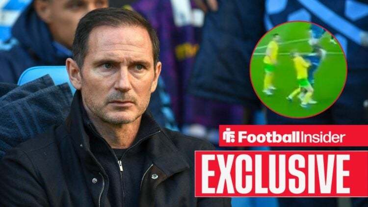 Frank Lampard looking at Brandon Thomas-Asante's offence in circle