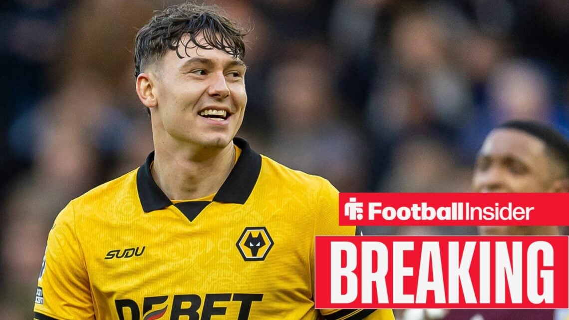 Wolves striker Jorgen Strand Larsen smiles