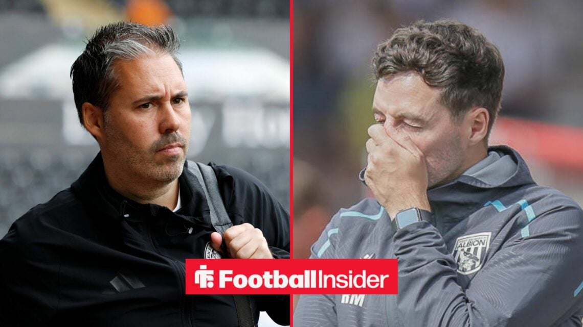 Leicester City manager Marti Cifuentes and West Brom manager Ryan Mason