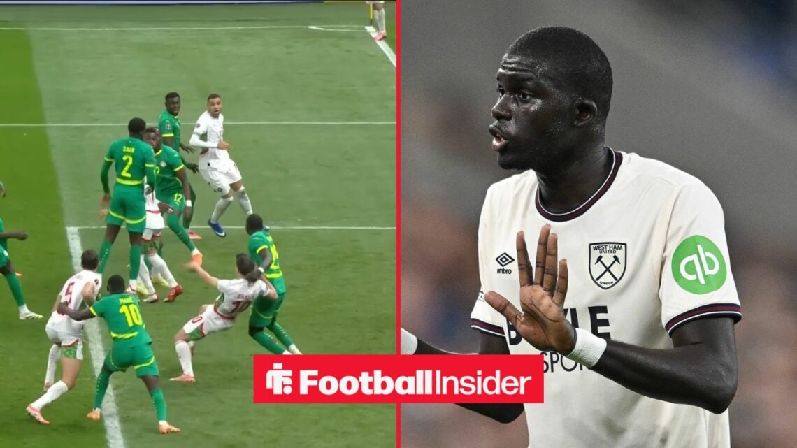 West Ham defender El Hadji Malick Diouf with Afcon screenshot