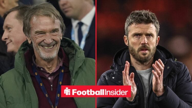 Sir Jim Ratcliffe with interim Man United manager Michael Carrick clapping