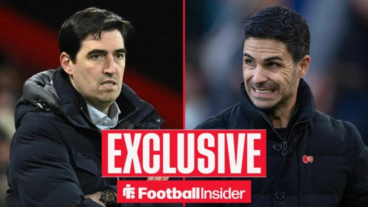 Andoni Iraola and Mikel Arteta side-by-side