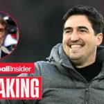 Andoni Iraola on the sidelines at Bournemouth, with Sir Jim Ratcliffe in a circular inset