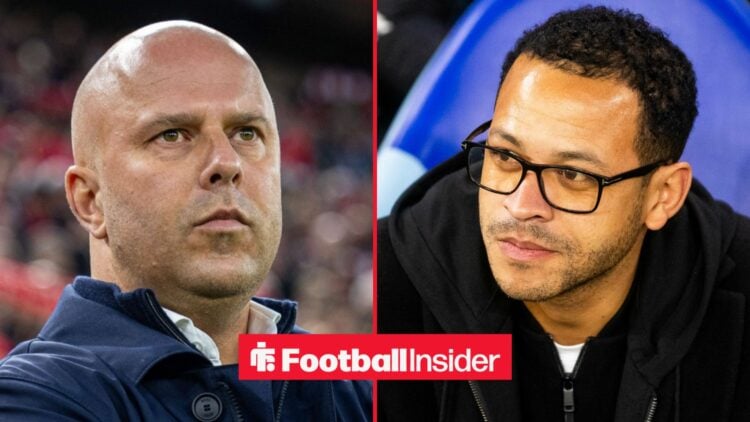 Arne Slot on the sidelines at Liverpool and Liam Rosenior in the dugout at Chelsea