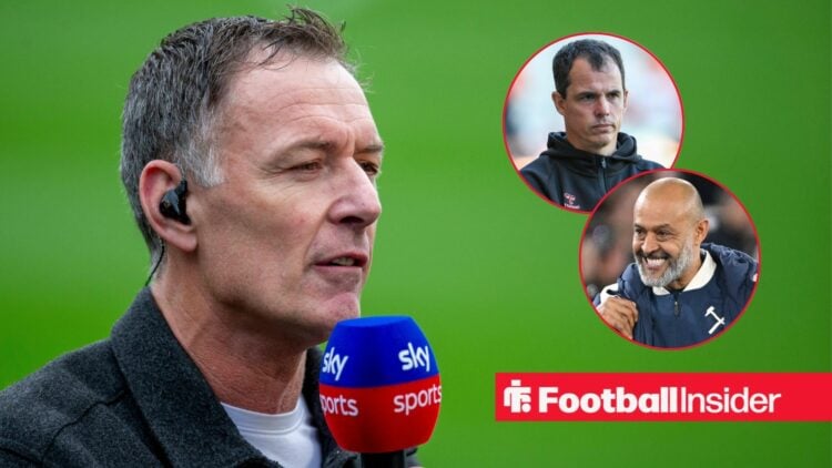 Chris Sutton on Sky Sports, Regis Le Bris and Nuno Espirito Santo in circular insets