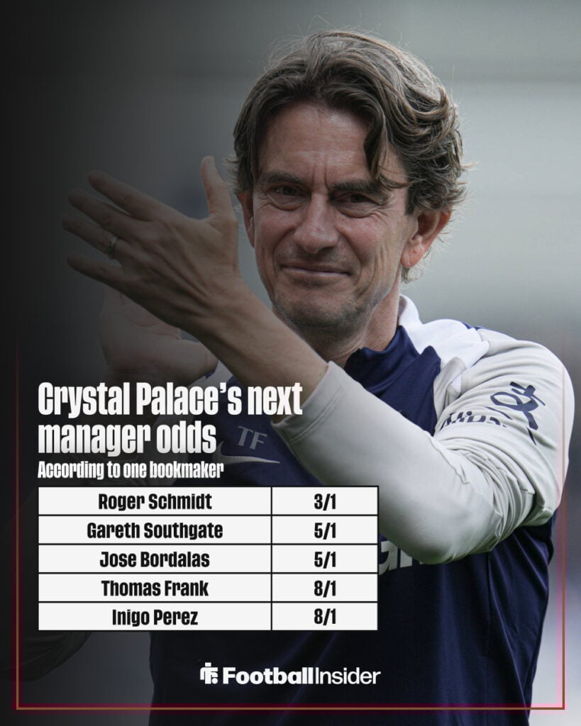 Crystal Palace next manager odds graphic