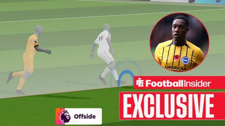 Danny Welbeck's ruled out goal vs Fulham, Brighton star in a circular inset