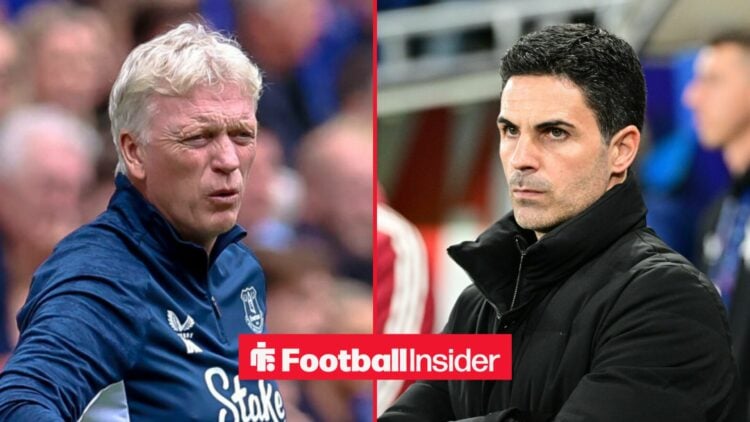 David Moyes and Mikel Arteta on the sidelines at Everton and Arsenal respectively