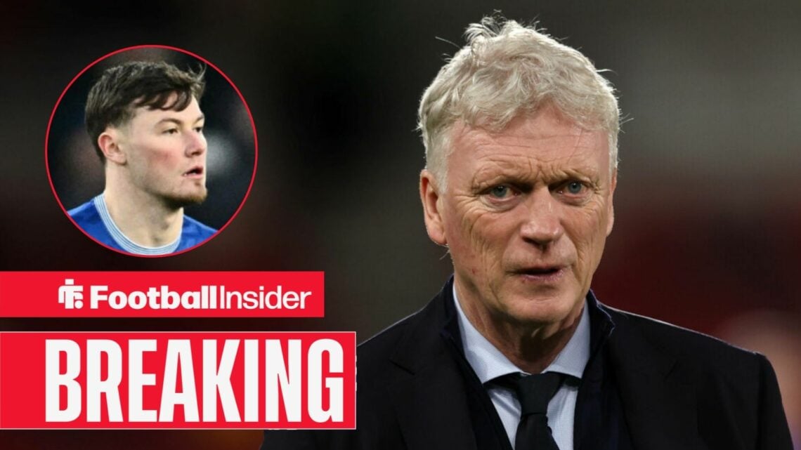 David Moyes on the sidelines at Everton, with Nathan Patterson in a circular inset