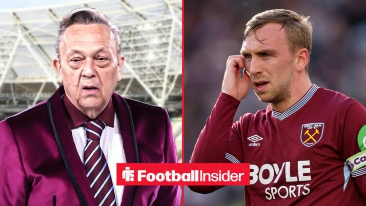 David Sullivan at the London Stadium alongside Jarrod Bowen in a West Ham shirt