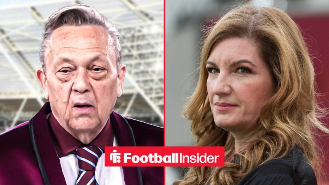 David Sullivan at the London Stadium alongside Karren Brady looking concerned
