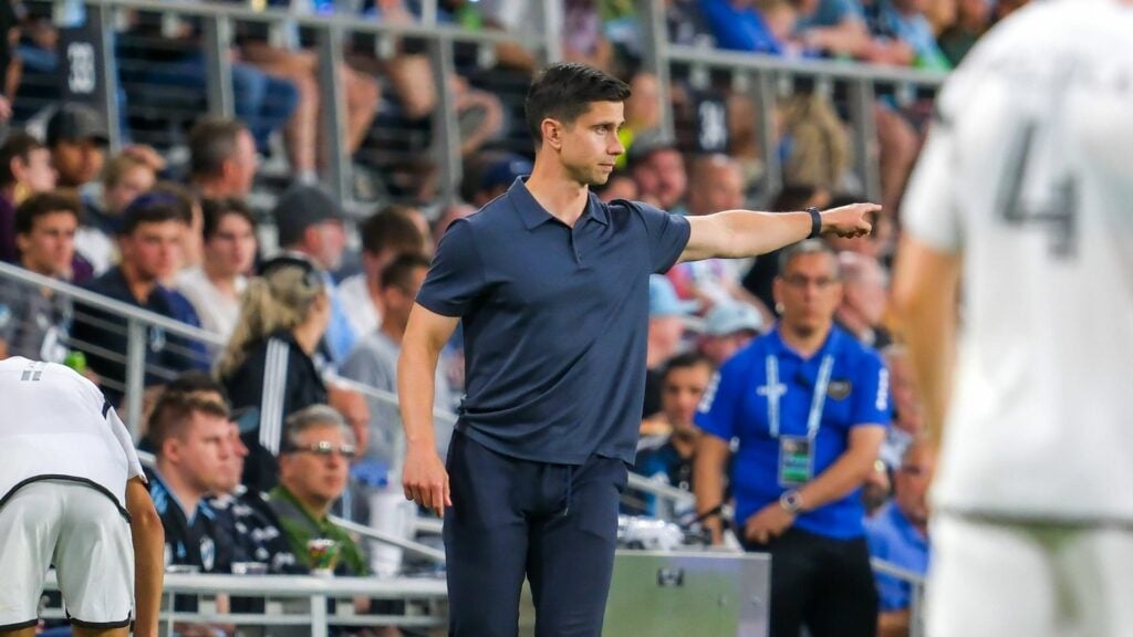 Eric Ramsay on the sidelines at Minnesota United