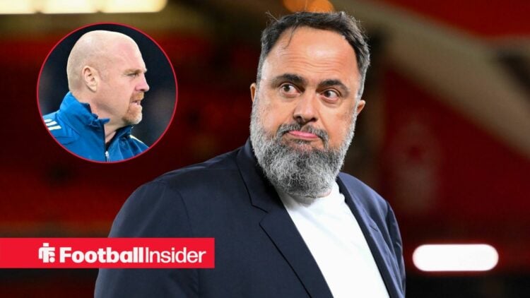 Evangelos Marinakis at the City Ground with Sean Dyche included in a circular inset