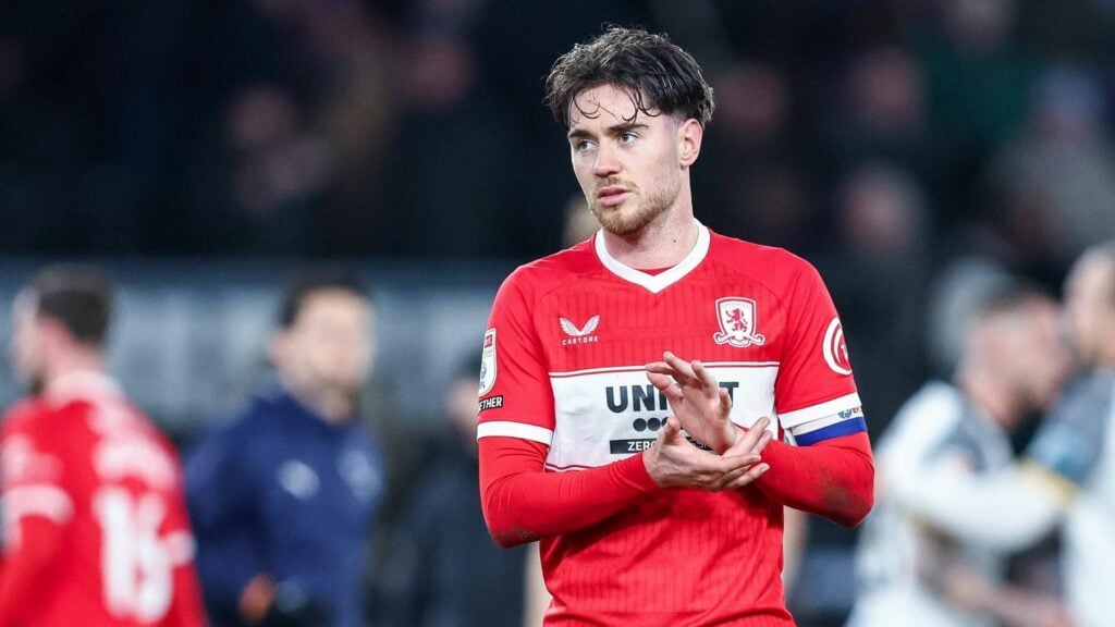 Hayden Hackney applauding at Middlesbrough