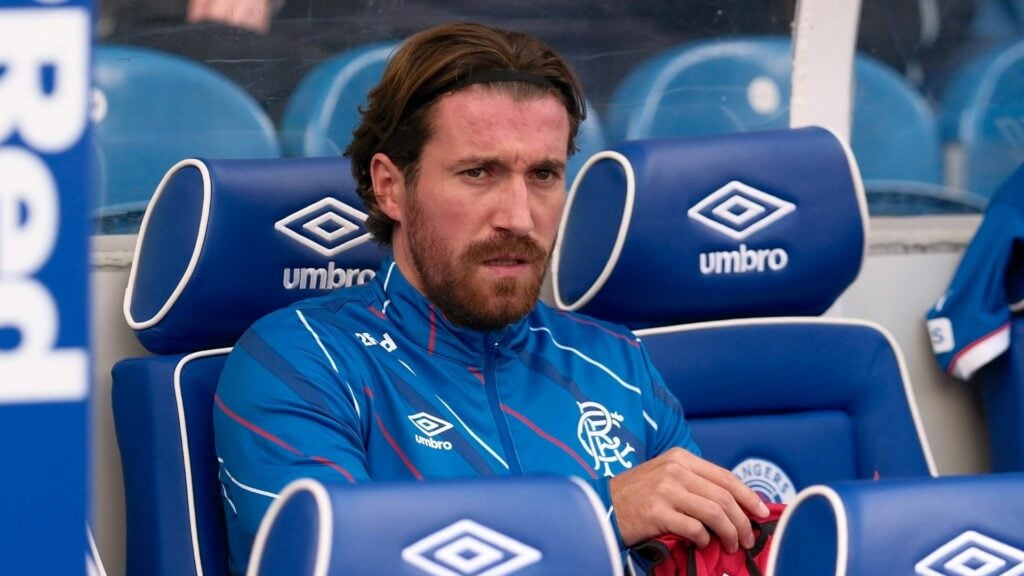 Joe Rothwell on the bench at Rangers