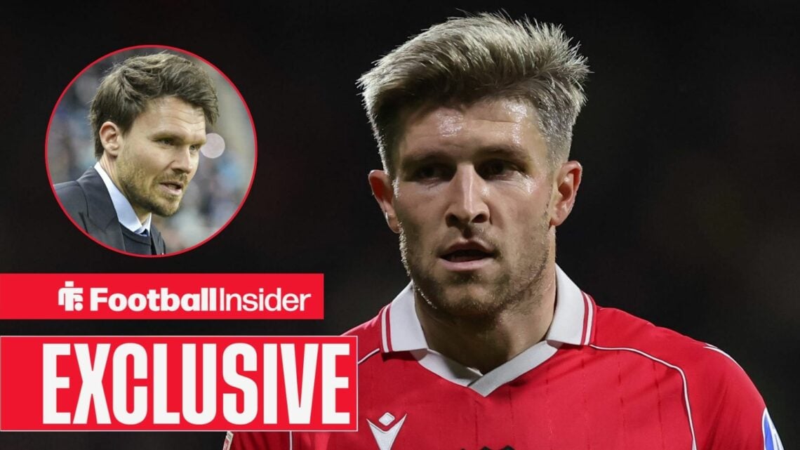 Josh Windass in action for Wrexham, with Danny Rohl in a circular inset