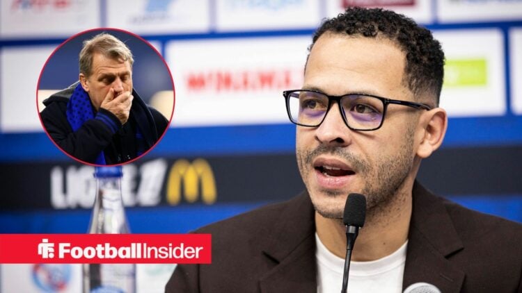 Liam Rosenior in my press conference, Todd Boehly in a circular inset