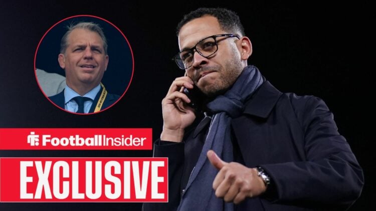 Liam Rosenior on a phone call with Todd Boehly included in a circular inset