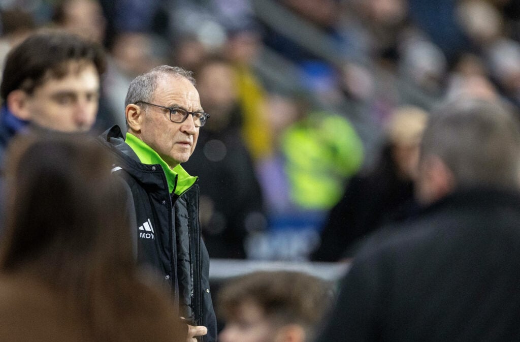 Celtic manager Martin O'Neill gazes out from the dugout.