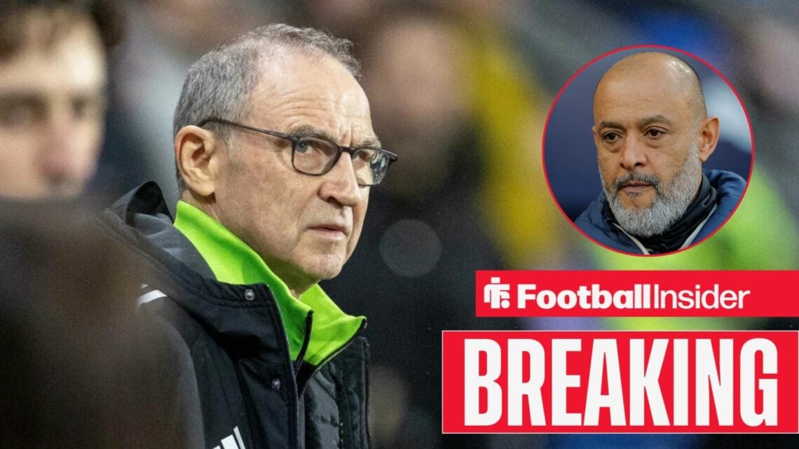 Martin O'Neill on the sidelines for Celtic, with Nuno Espirito Santo in a circular inset