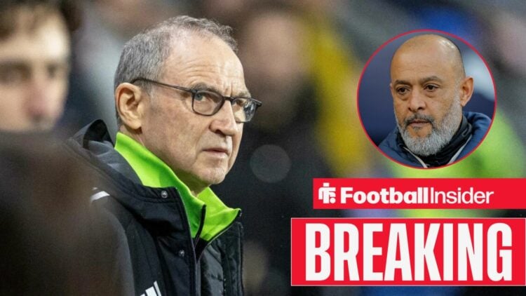 Martin O'Neill on the sidelines for Celtic, with Nuno Espirito Santo in a circular inset