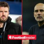 Michael Carrick and Pep Guardiola on the sidelines