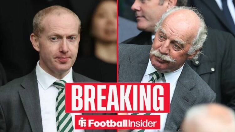 Celtic CEO Michael Nicholson alongside major shareholder Dermot Desmond