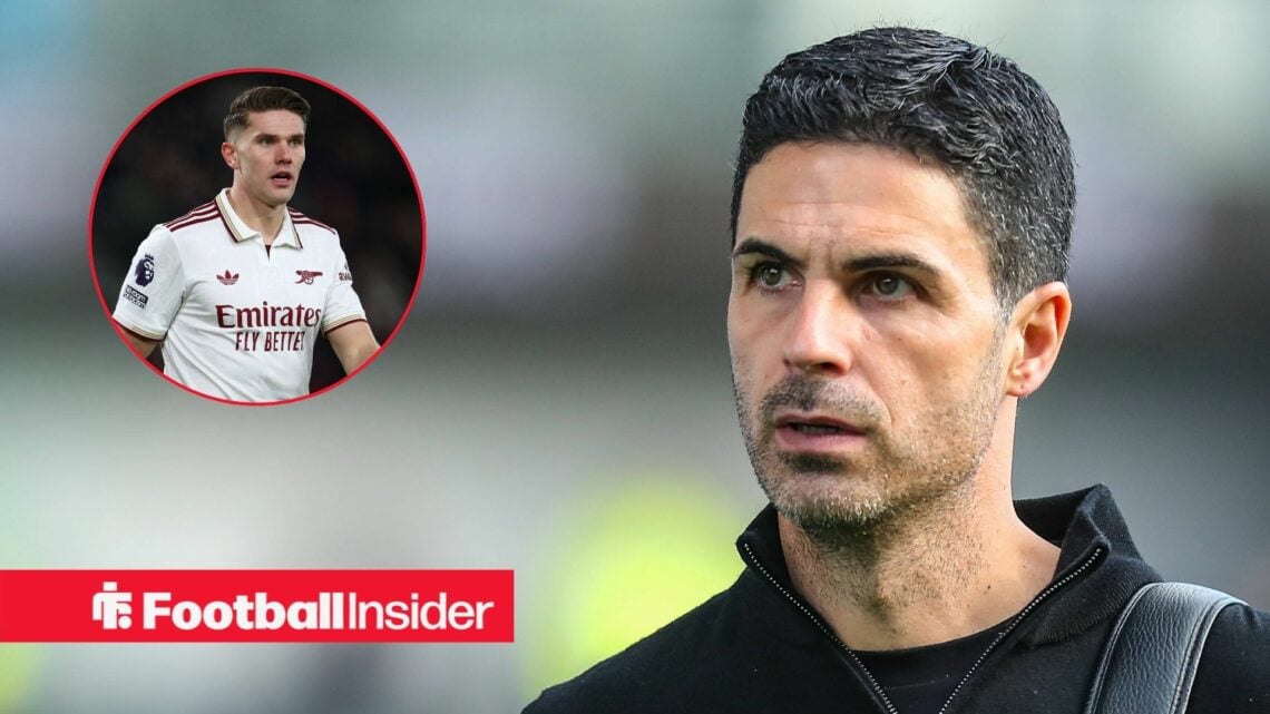 Mikel Arteta at Arsenal, Viktor Gyokeres in a circular inset