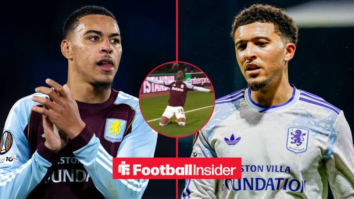 Morgan Rogers and Jadon Sancho side-by-side, Jamaldeen Jimoh-Aloba celebrating in a circular inset