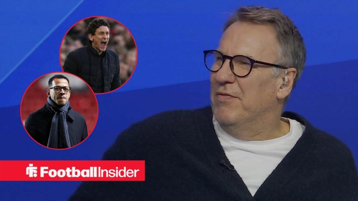 Paul Merson in the Sky Sports studio, Liam Rosenior and Keith Andrews in circular insets