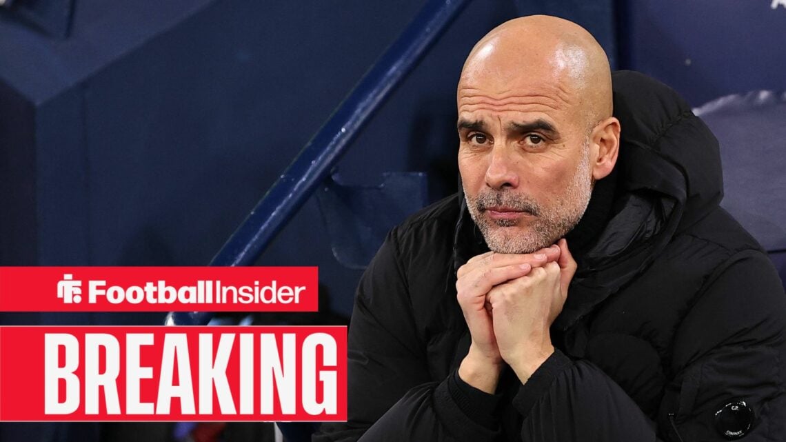 Pep Guardiola in the Man City dugout