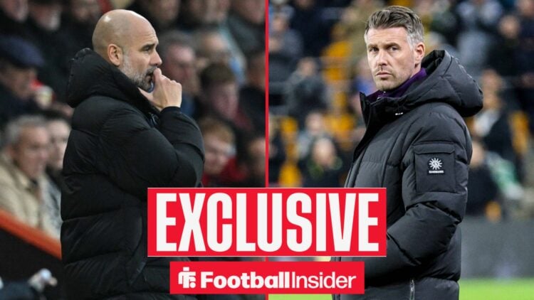 Pep Guardiola and Rob Edwards side-by-side