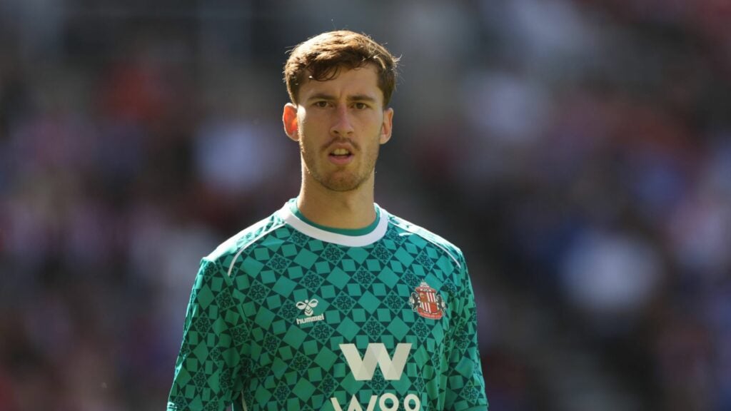 Sunderland goalkeeper Robin Roefs in action during a game.