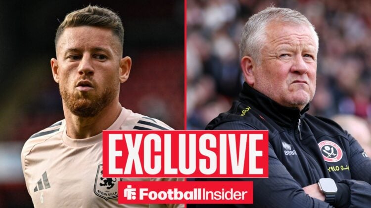 Football Insider exclusive as Ross Barkley warms up for Aston Villa, while Sheffield United manager Chris Wilder watches on.