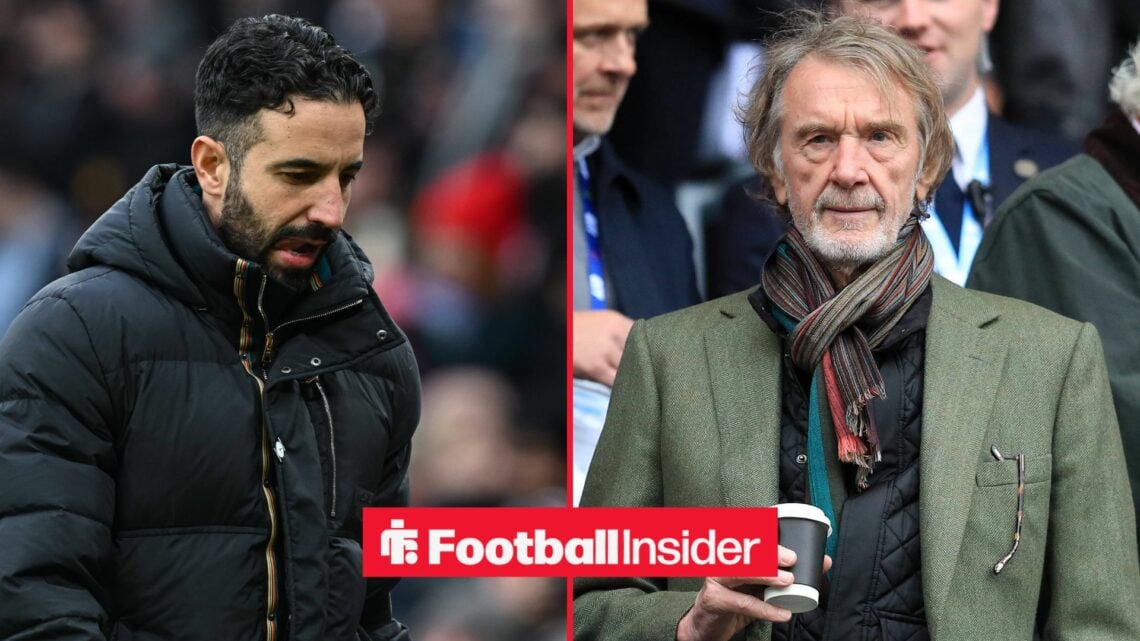 Ruben Amorim at Old Trafford alongside Sir Jim Ratcliffe